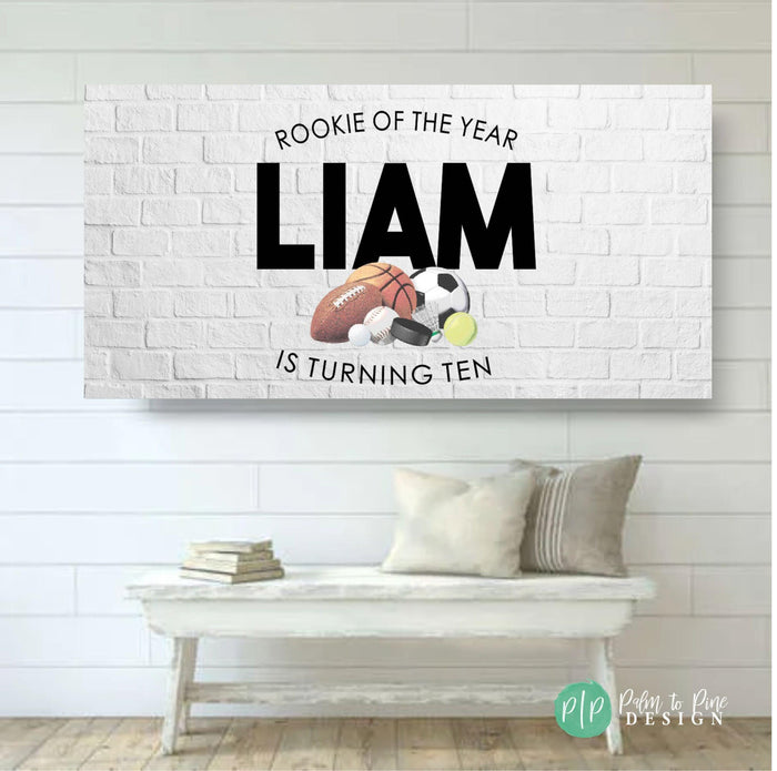 Personalized Sports Birthday Banner