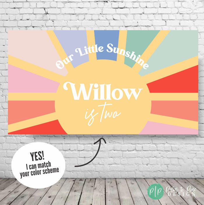 Personalized Sunshine First Birthday Banner