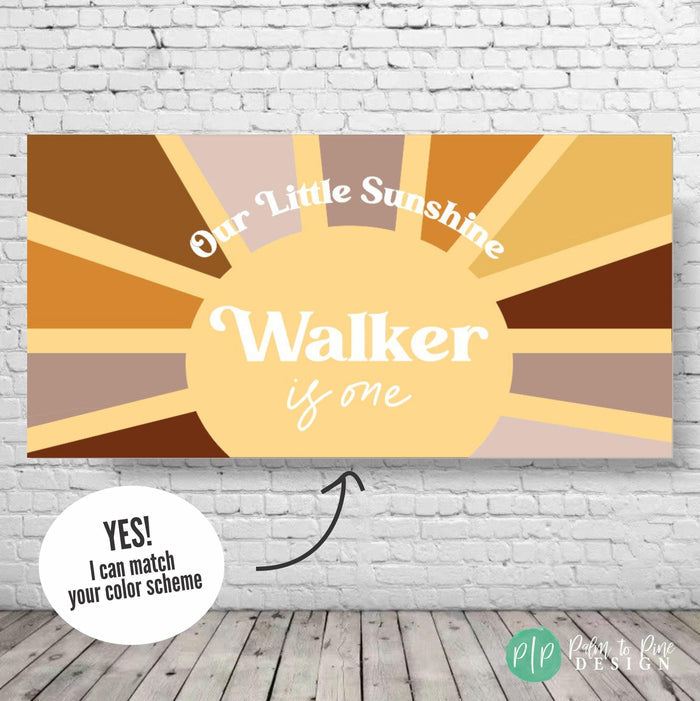 Personalized Sunshine First Birthday Banner