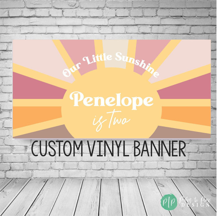 Personalized Sunshine First Birthday Banner