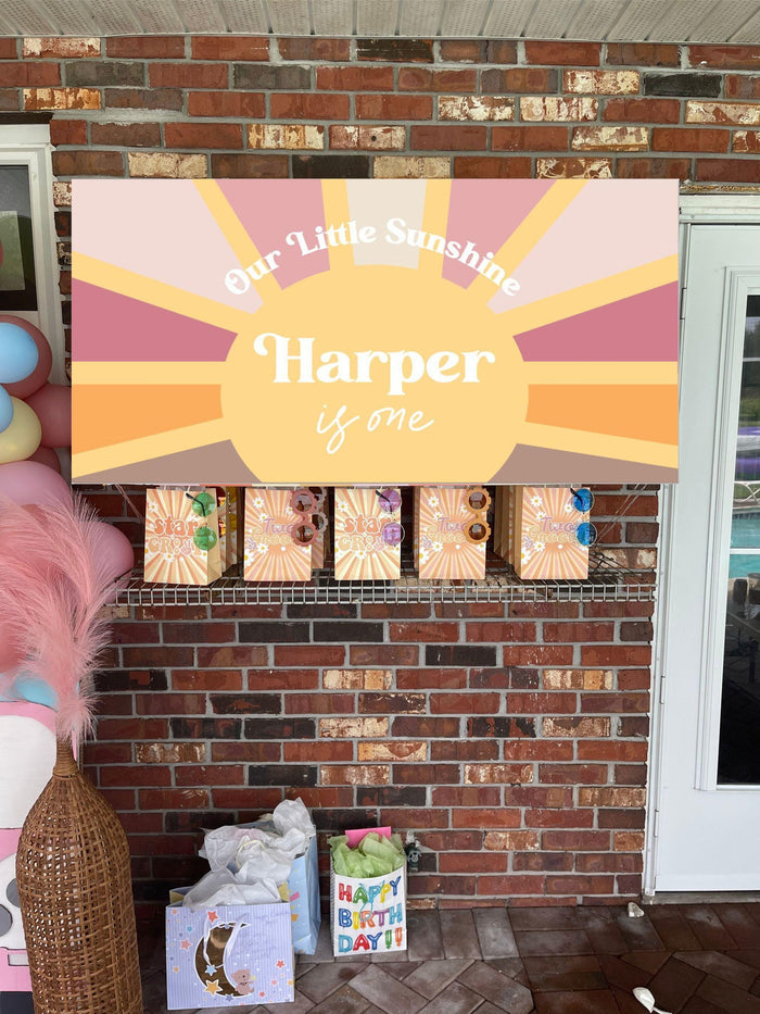 Personalized Sunshine First Birthday Banner