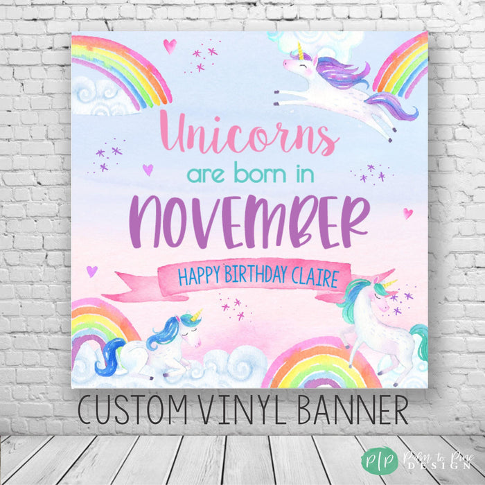 Personalized Unicorn Birthday Banner
