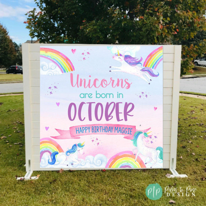 Personalized Unicorn Birthday Banner
