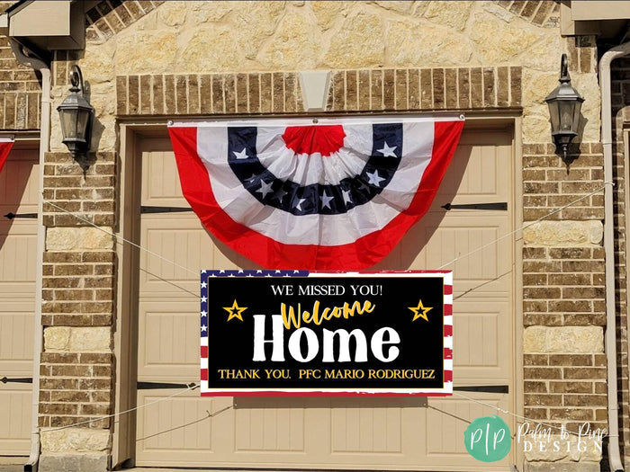 Personalized US Military Welcome Home Banner
