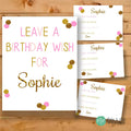 pink and gold wishes for the birthday girl cards