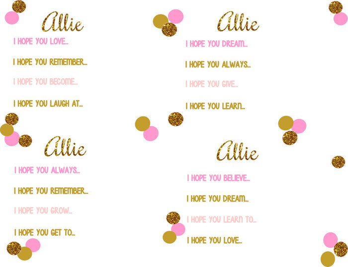 Pink & Gold Birthday Wish Cards