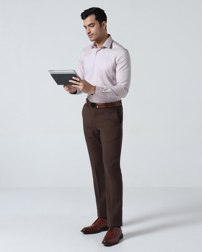 Pink Non Iron Textured Shirt - P31
