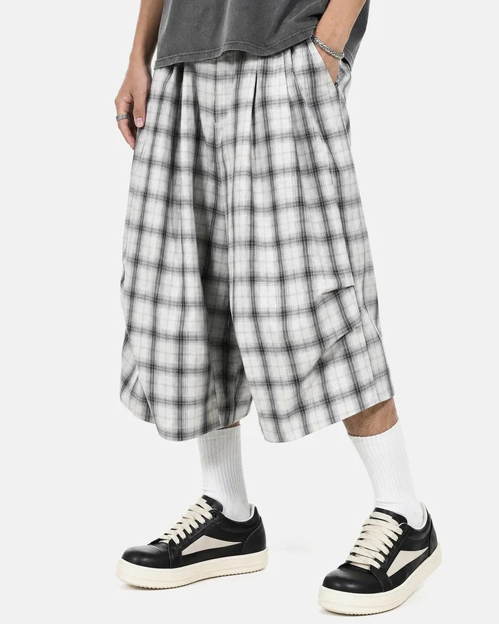 Plaid Longline Casual Shorts | Inflation Streetwear