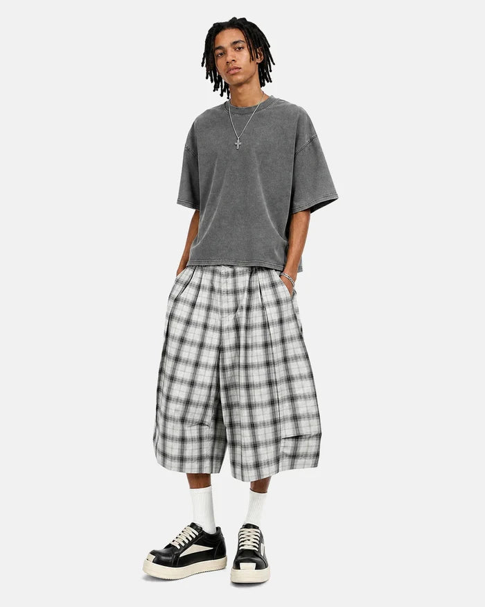 Plaid Longline Casual Shorts | Inflation Streetwear