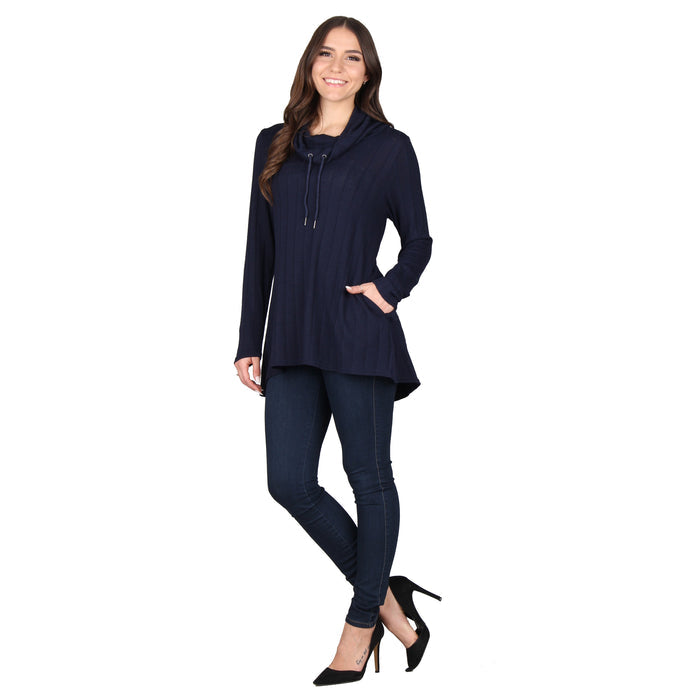 Plus Size Solid Mock Neck Tunic