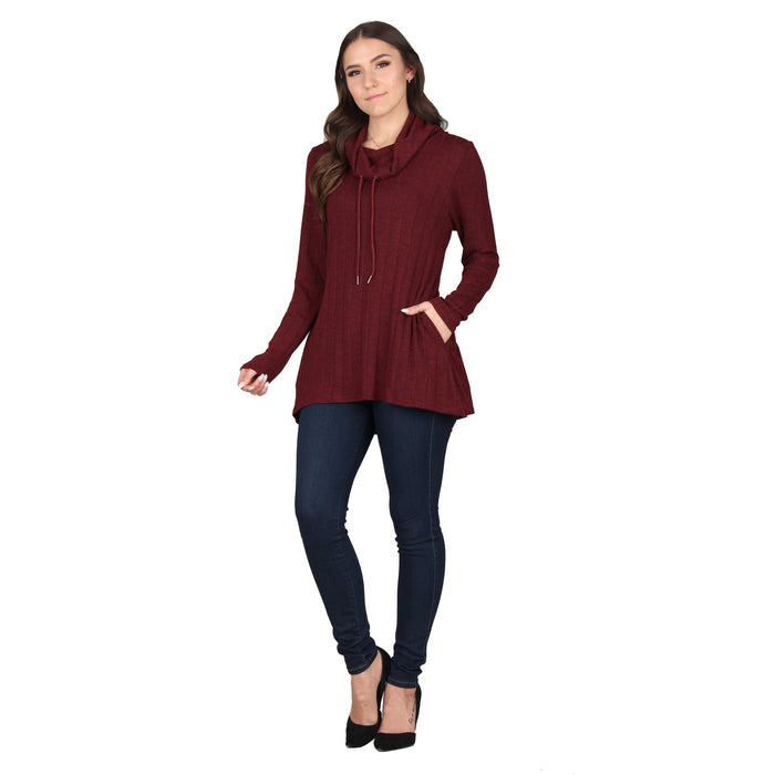 Plus Size Solid Mock Neck Tunic