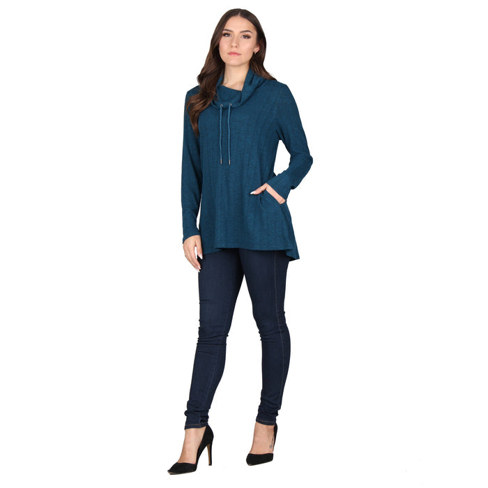Plus Size Solid Mock Neck Tunic