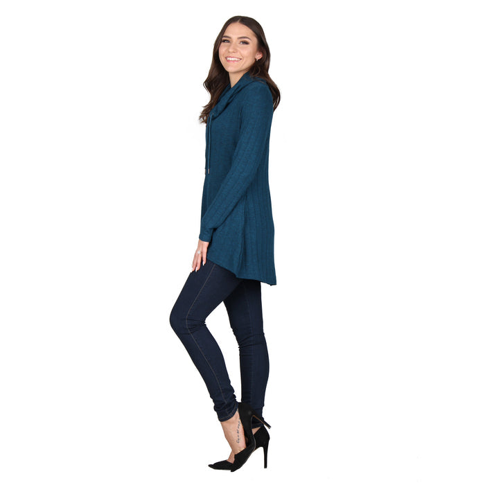 Plus Size Solid Mock Neck Tunic