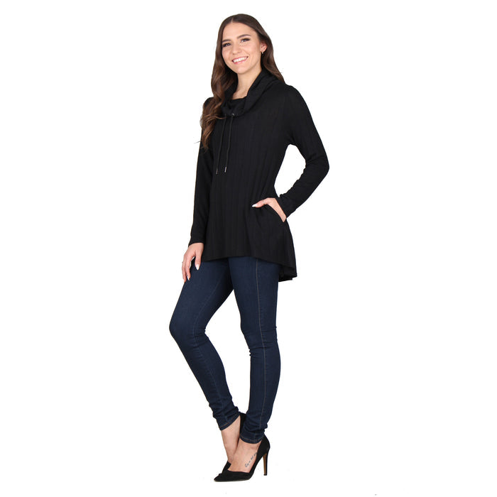 Plus Size Solid Mock Neck Tunic