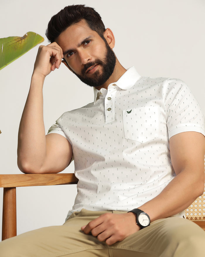 Polo White Printed T-Shirt - Hala