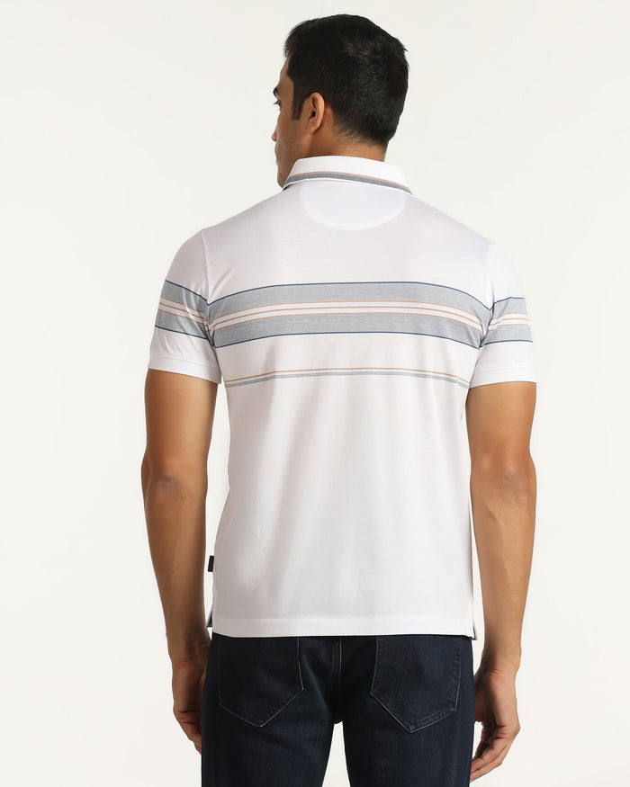 Polo White Stripe T-Shirt - Cetus