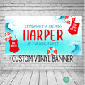 Red Swim Suit Birthday Banner for Girls Party