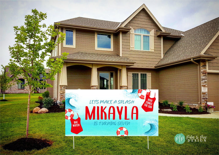 Pool Party Birthday Banner