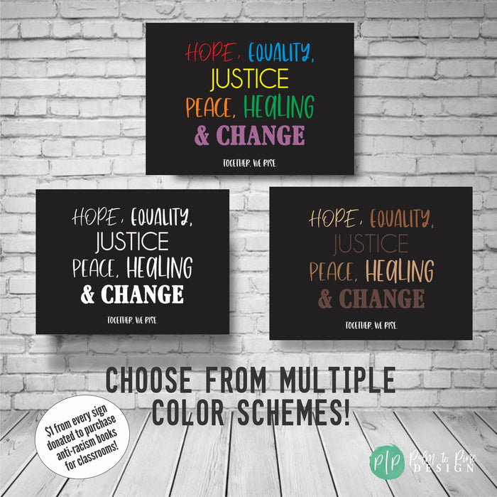 Hope and Equality yard sign