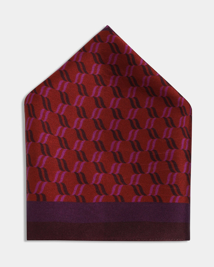 Purple Printed 100% Silk Pocket Square - Aloha