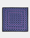 Purple Printed 100% Silk Pocket Square - Amour