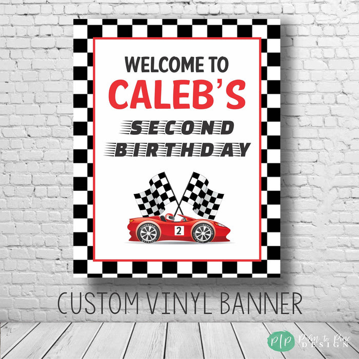 Racecar Birthday Party Backdrop
