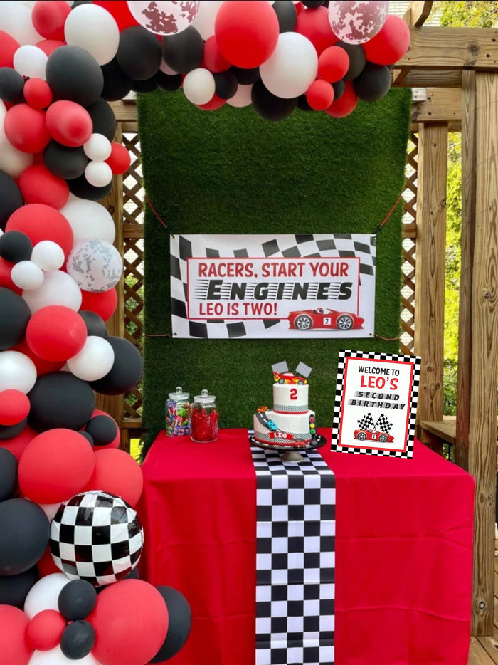 Racecar Birthday Party Backdrop
