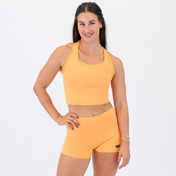 Papaya Racerback Crop Tank - Fitted