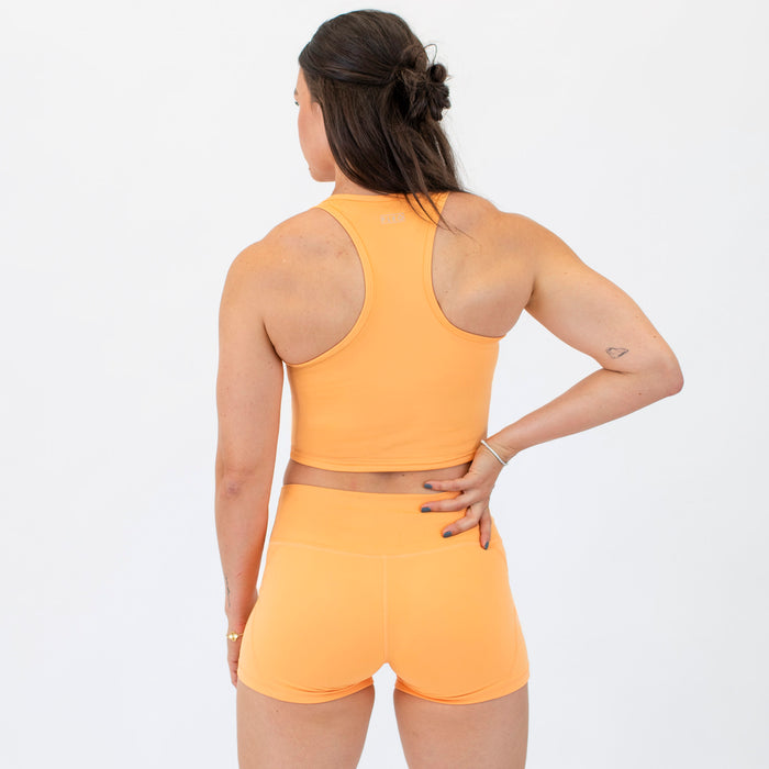 Papaya Racerback Crop Tank - Fitted