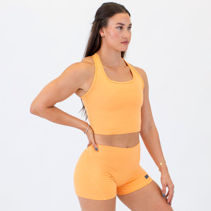 Papaya Racerback Crop Tank - Fitted
