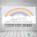 Girls Rainbow Birthday Banner for cloud 9 birthday