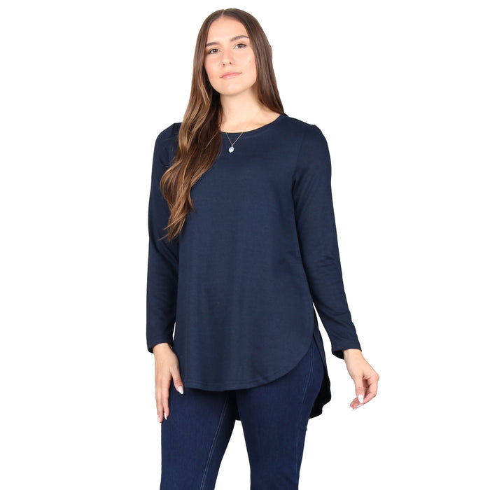 Round Neck Curved Hem Tunic