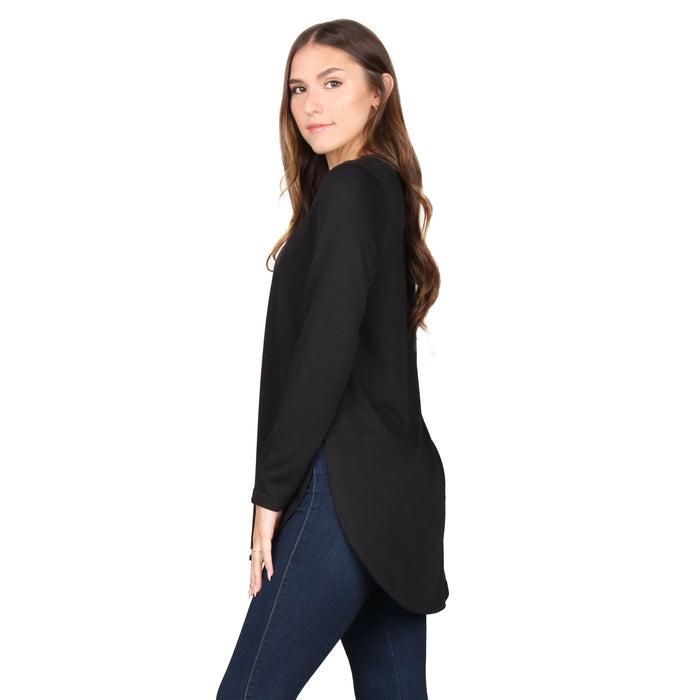 Round Neck Curved Hem Tunic
