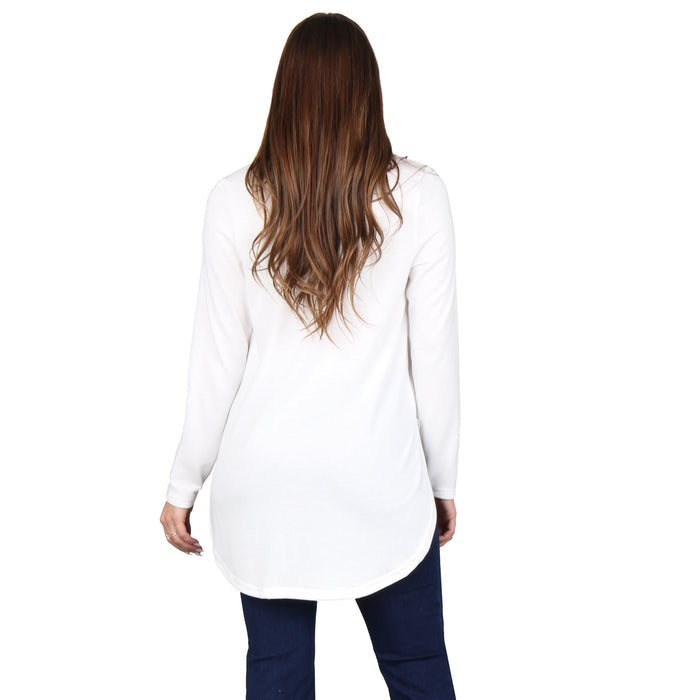 Round Neck Curved Hem Tunic