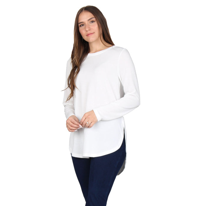 Round Neck Curved Hem Tunic