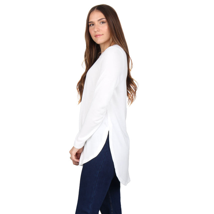 Round Neck Curved Hem Tunic