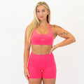 Racerback Sports Bra - Sage in Heather Neon Punch