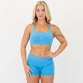 Racerback Sports Bra - Sage in Azure