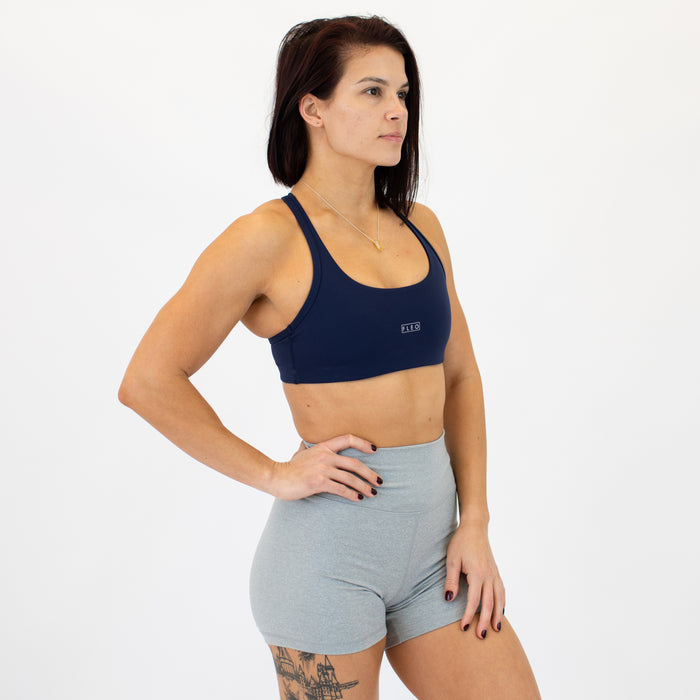Classic Navy Sage Racerback Sports Bra - Medium Support by FLEO - 4
