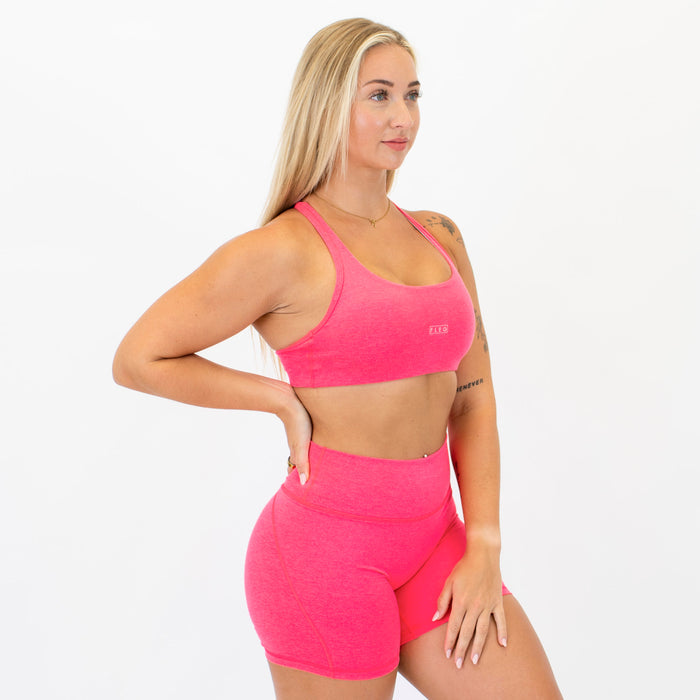 Racerback Sports Bra - Sage in Heather Neon Punch