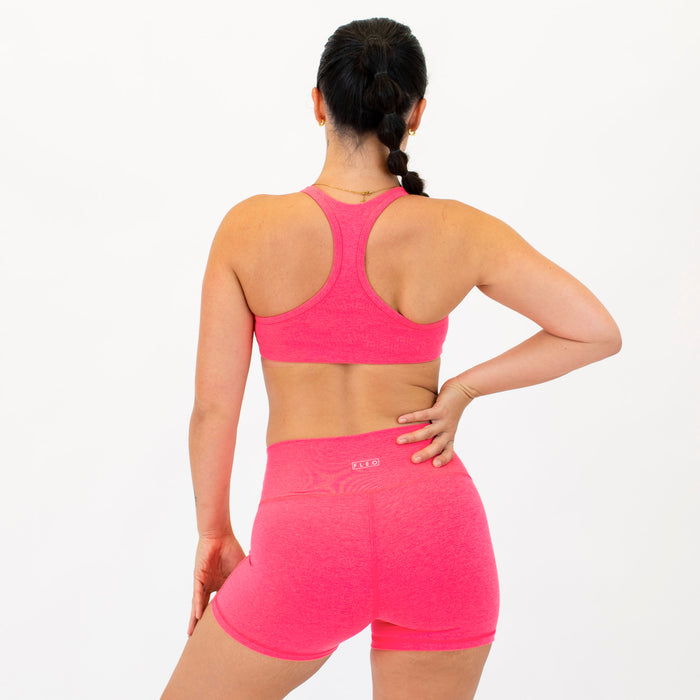 Racerback Sports Bra - Sage in Heather Neon Punch