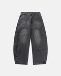 Script Graphic Washed Barrel Jeans | Inflation Streetwear