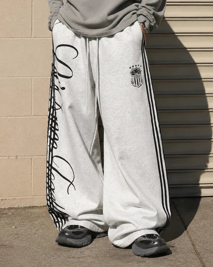 Script Stripe Baggy Sweatpants| Inflation Streetwear