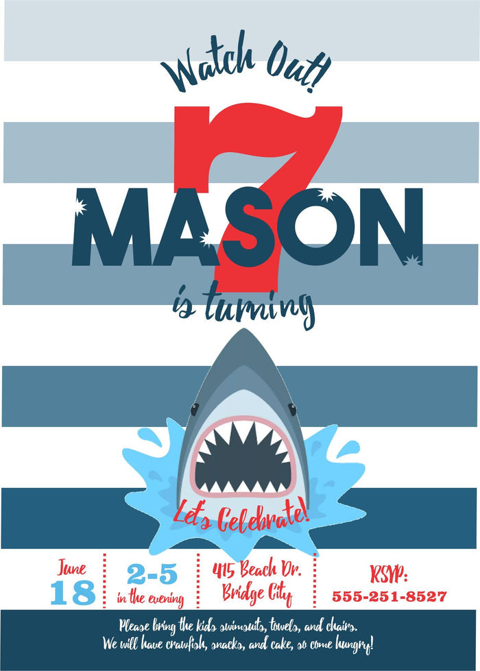 Shark Birthday Invitation