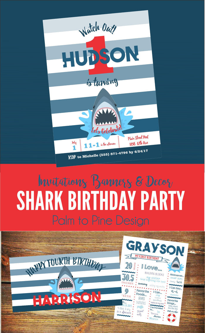 Shark Birthday Invitation