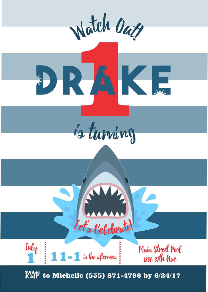 Shark Birthday Invitation