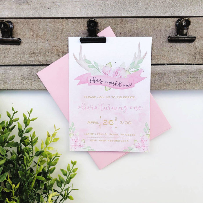 She's A wild one birthday Invite