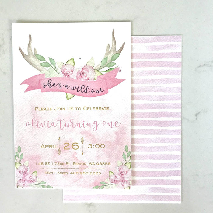 She's A wild one birthday Invite