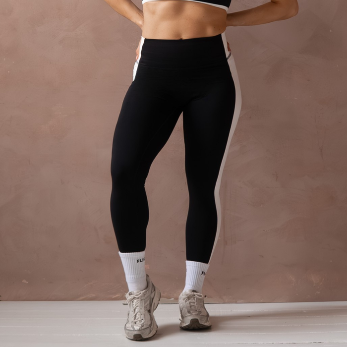 Black + White Sideline Legging - High Rise by FLEO - 1