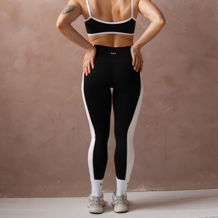 Black + White Sideline Legging - High Rise by FLEO - 4